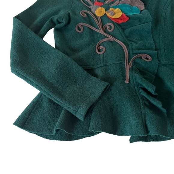 ANTHROPOLOGIE SLEEPING ON SNOW SUMMERS REMINDER FELTED WOOL SWEATER SIZE SMALL - Picture 3 of 14